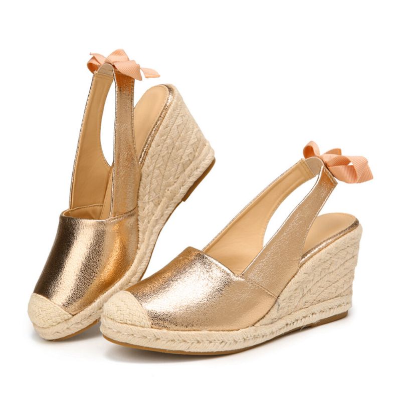Damen-espadrille-sandalen Mit Keilabsatz Und Geschlossener Zehenpartie