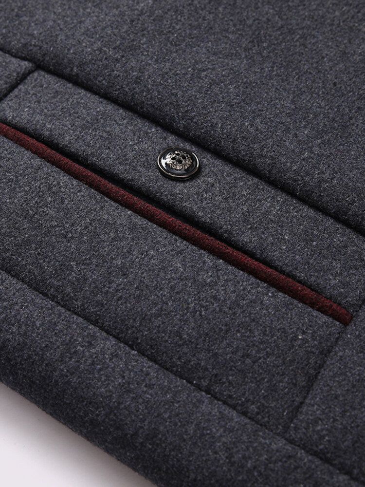 Herren-einreiher Mit Kunstpelzkragen Dicke Lässige Woll-trenchcoats