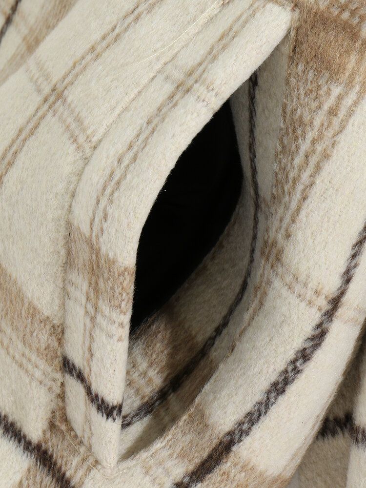 Karierte Vintage-jacke Mit Knopfleiste Und Tasche Für Herren