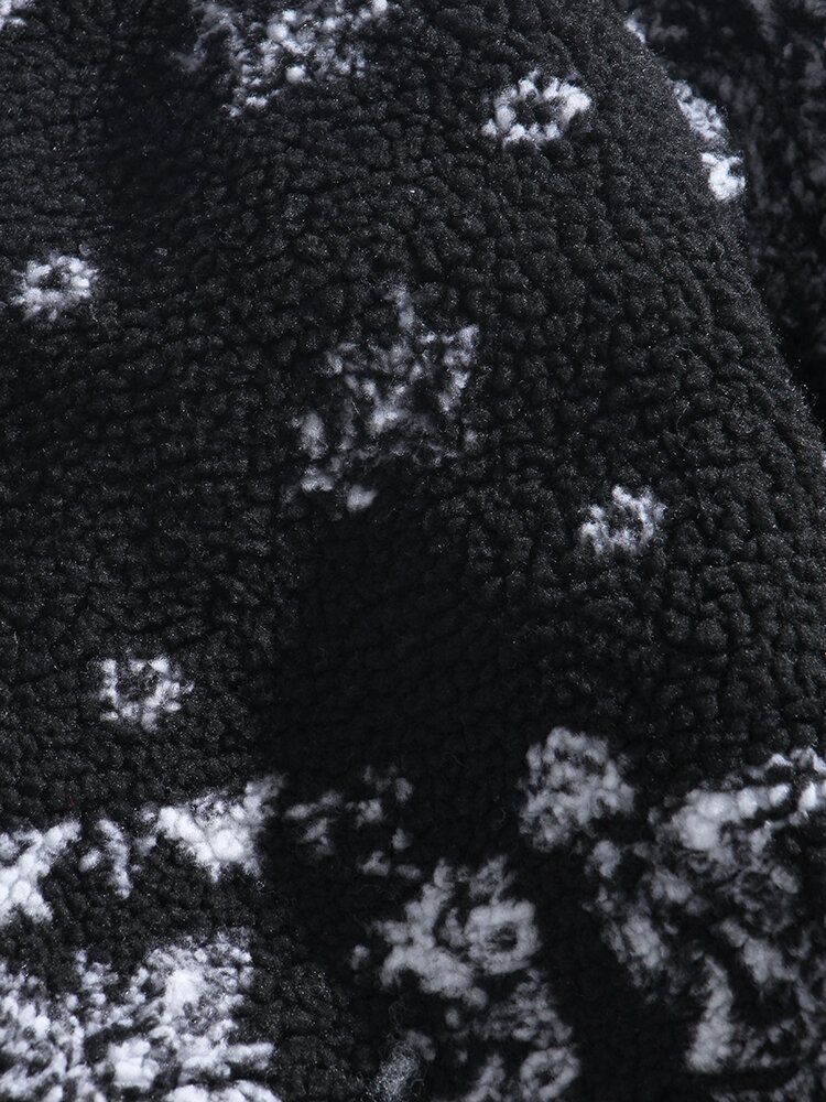 Warme Sherpa-kapuzenjacke Im Ethno-stil Mit Barockem Aufdruck Für Herren Mit Tasche