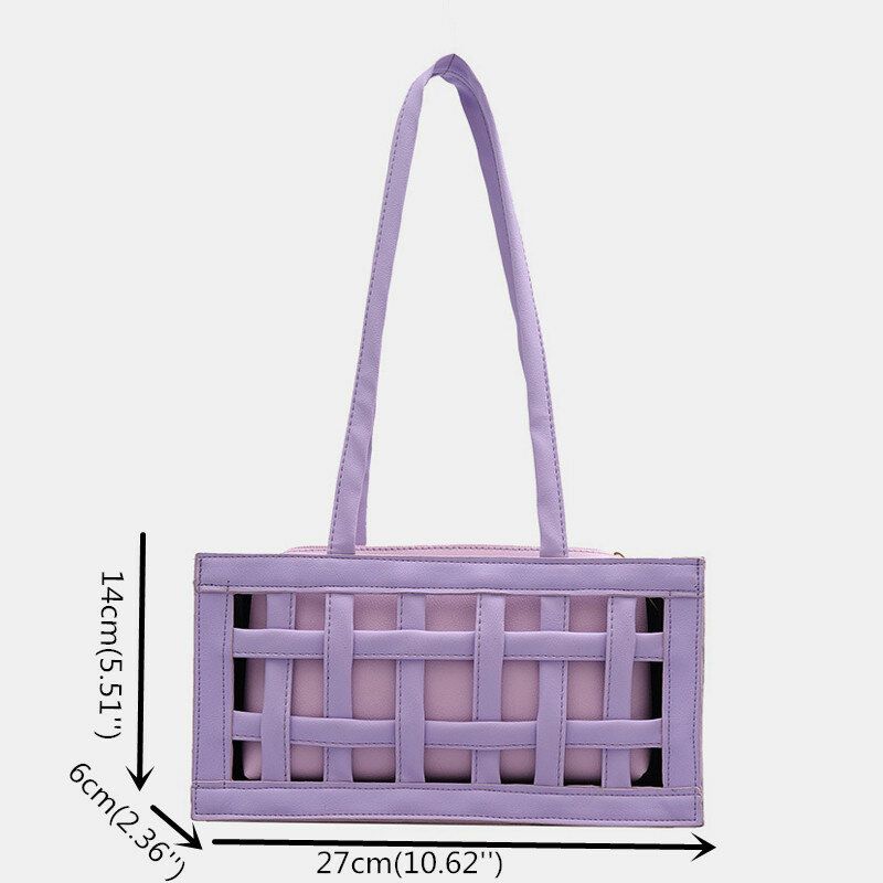 Frauen 2pcs Solid Satchel Schultertasche Aushöhlen