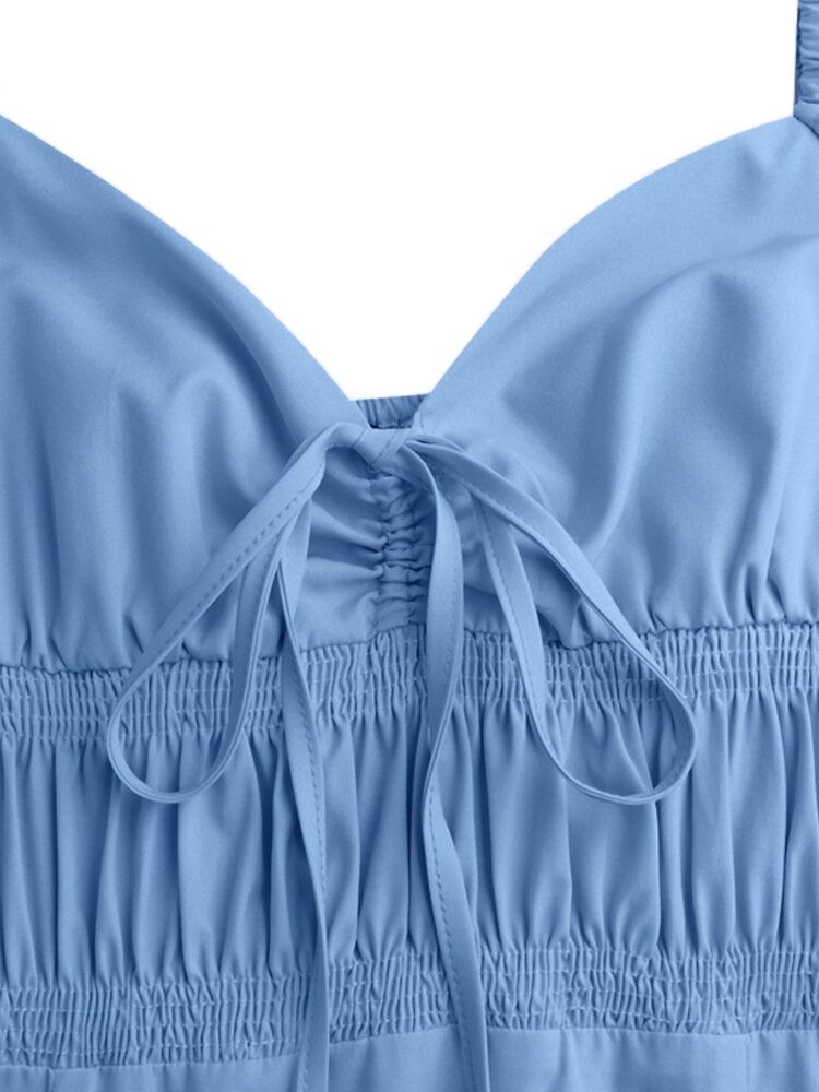 Frauen-puffärmel-kordelzug-taillen-feiertags-beiläufiges Kleid