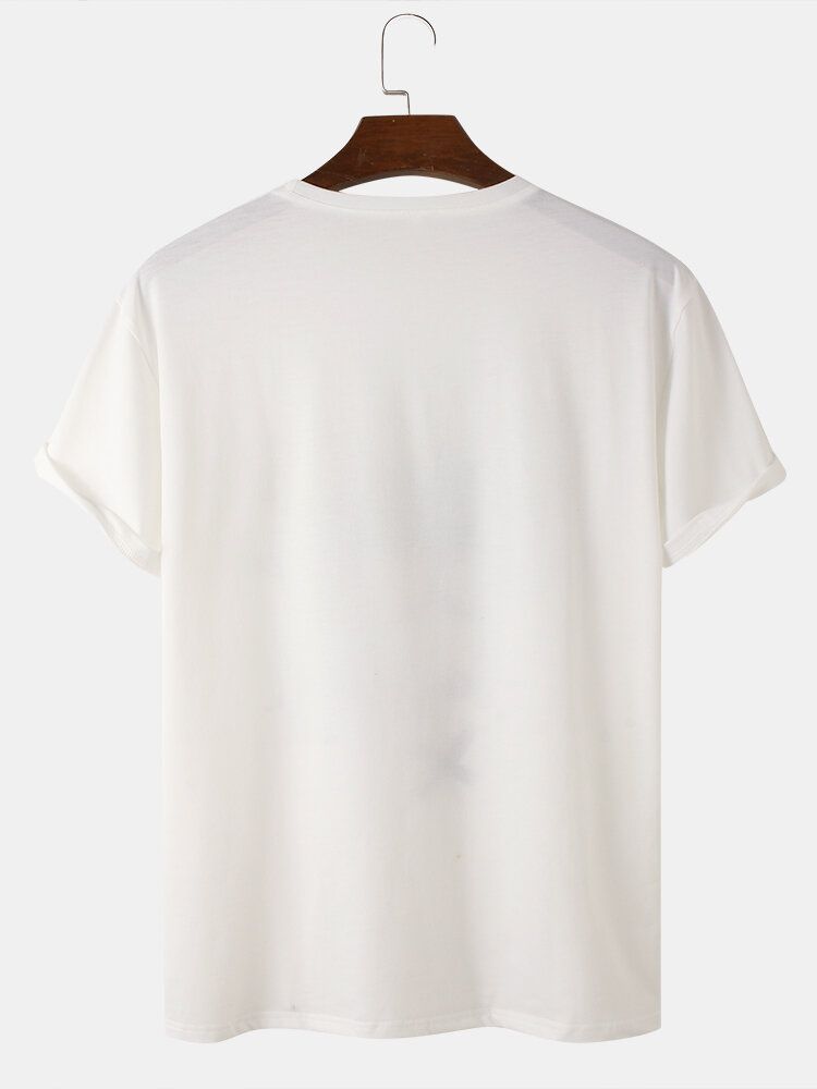 Kurzärmliges Baumwoll-t-shirt Mit O-ausschnitt Und Blumenmuster Für Herren