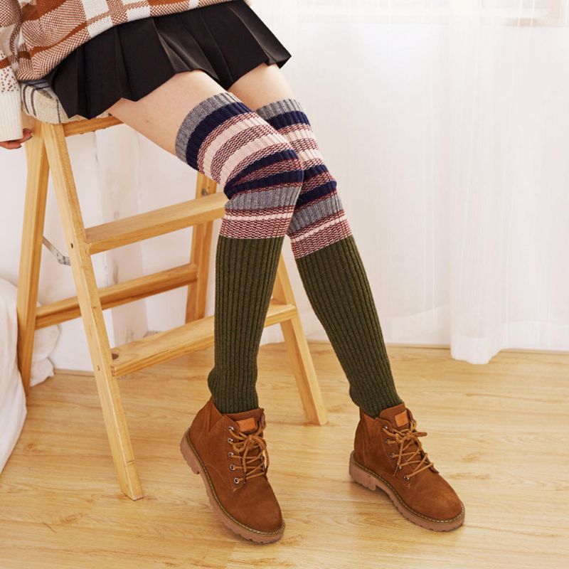 Damen-kompressionssocken Vintage Color Striped Fashion Socke