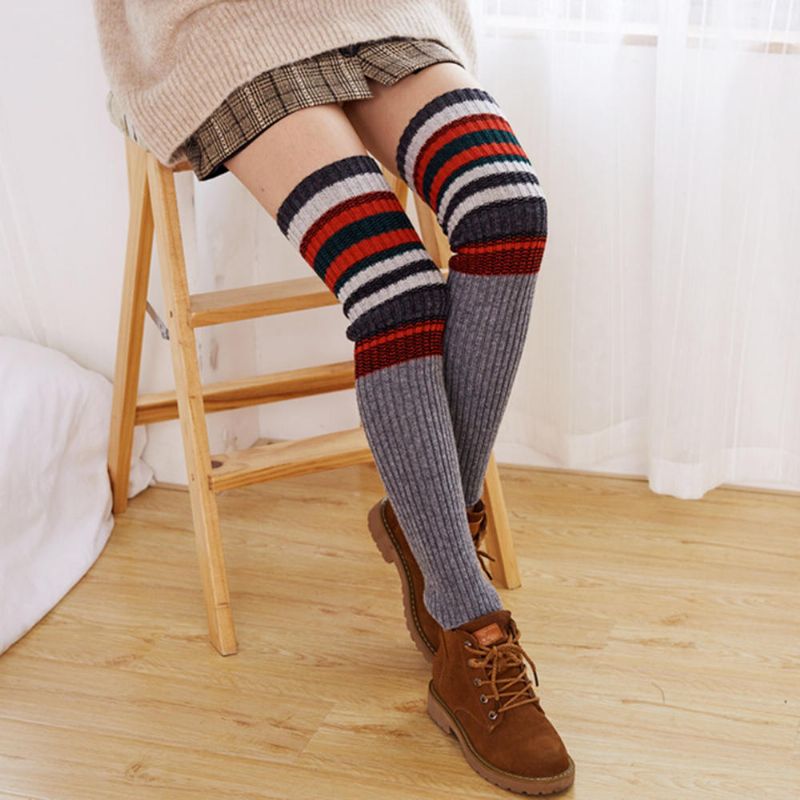 Damen-kompressionssocken Vintage Color Striped Fashion Socke