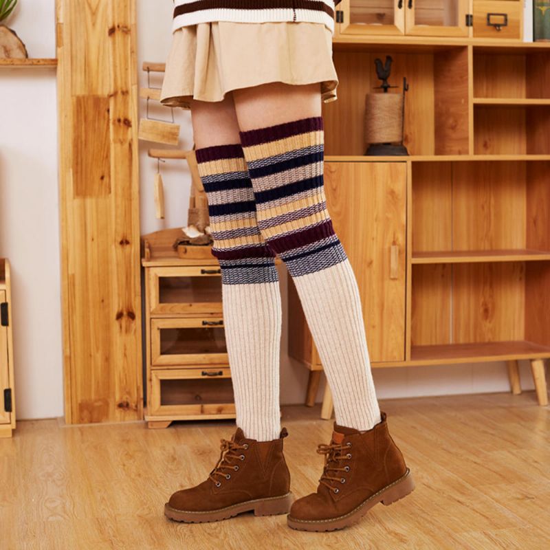 Damen-kompressionssocken Vintage Color Striped Fashion Socke