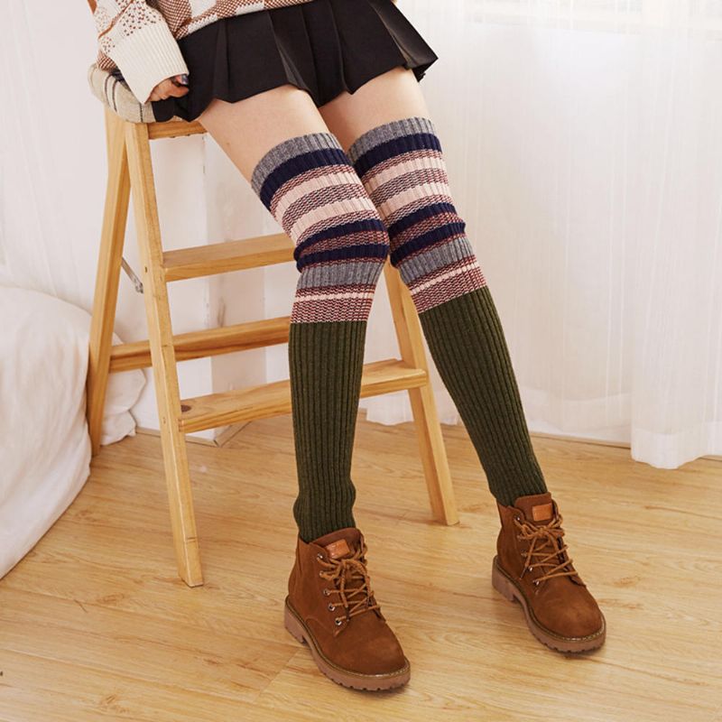 Damen-kompressionssocken Vintage Color Striped Fashion Socke