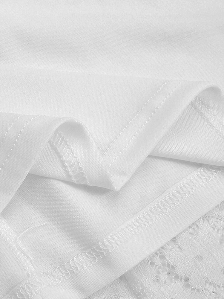 Frauen 100 % Baumwolle Abaya Kaftan Spitze Patchwork Casual Hochzeit Midikleid