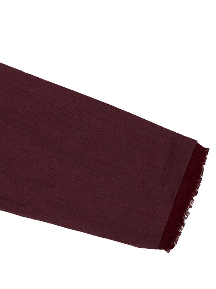 Frauen Langarm Solid Color Stickmuster Vintage Knöchellangen Midi-kleider