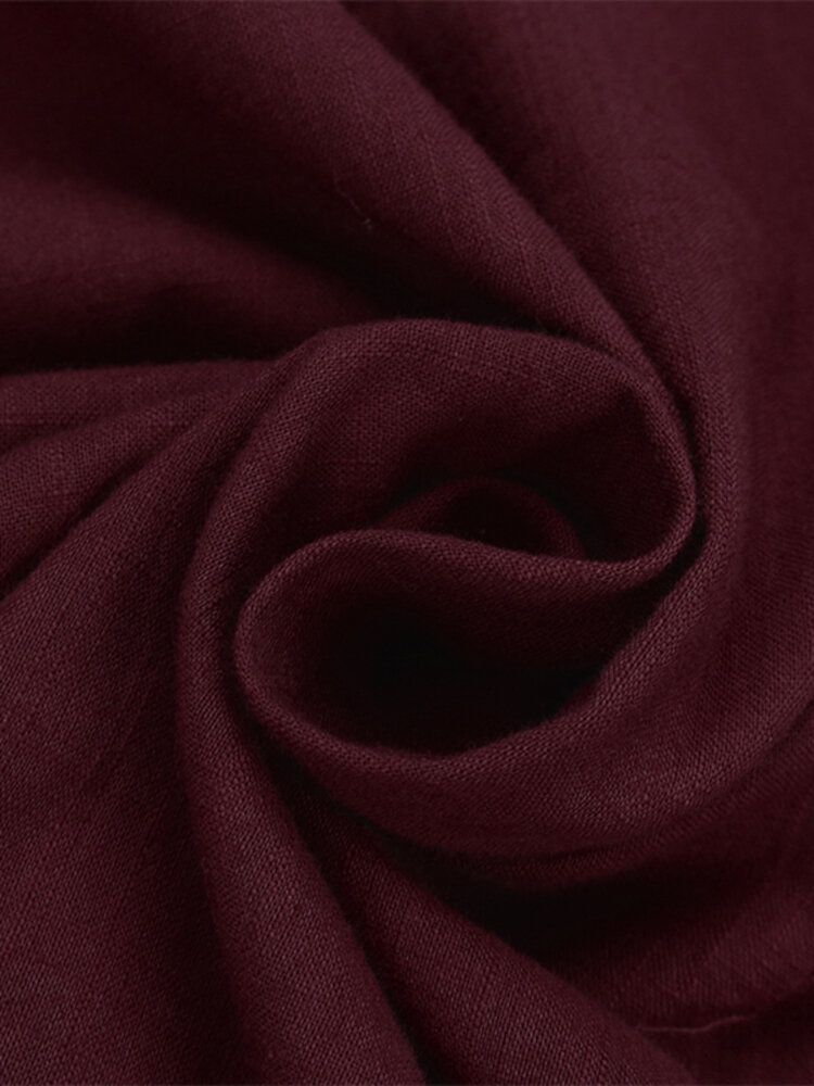 Frauen Langarm Solid Color Stickmuster Vintage Knöchellangen Midi-kleider