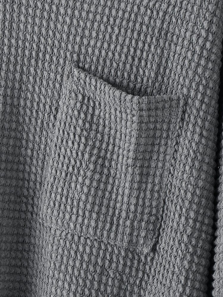 Langärmlige Jacquard-brusttaschenbluse Mit V-ausschnitt Für Damen