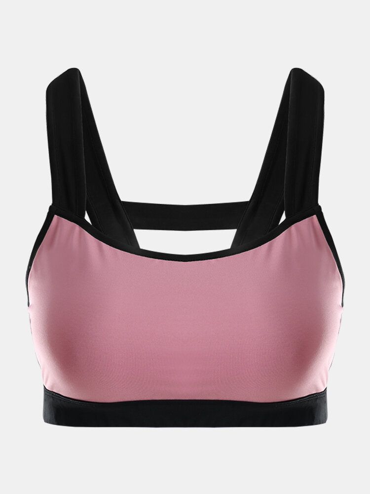 Plus Size Damen Sport Kontrastfarbe Quick Dry Workout Fitness Bh