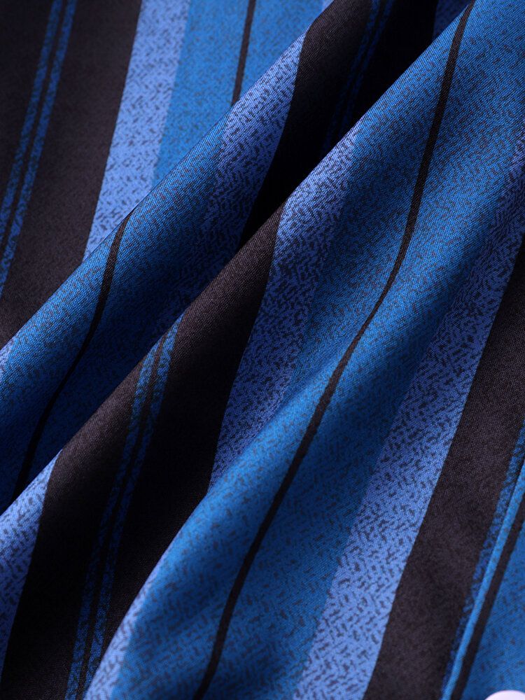 Herren Hit Gestreifte Taschen Weiche Atmungsaktive All Matched Skin Friendly Shirts